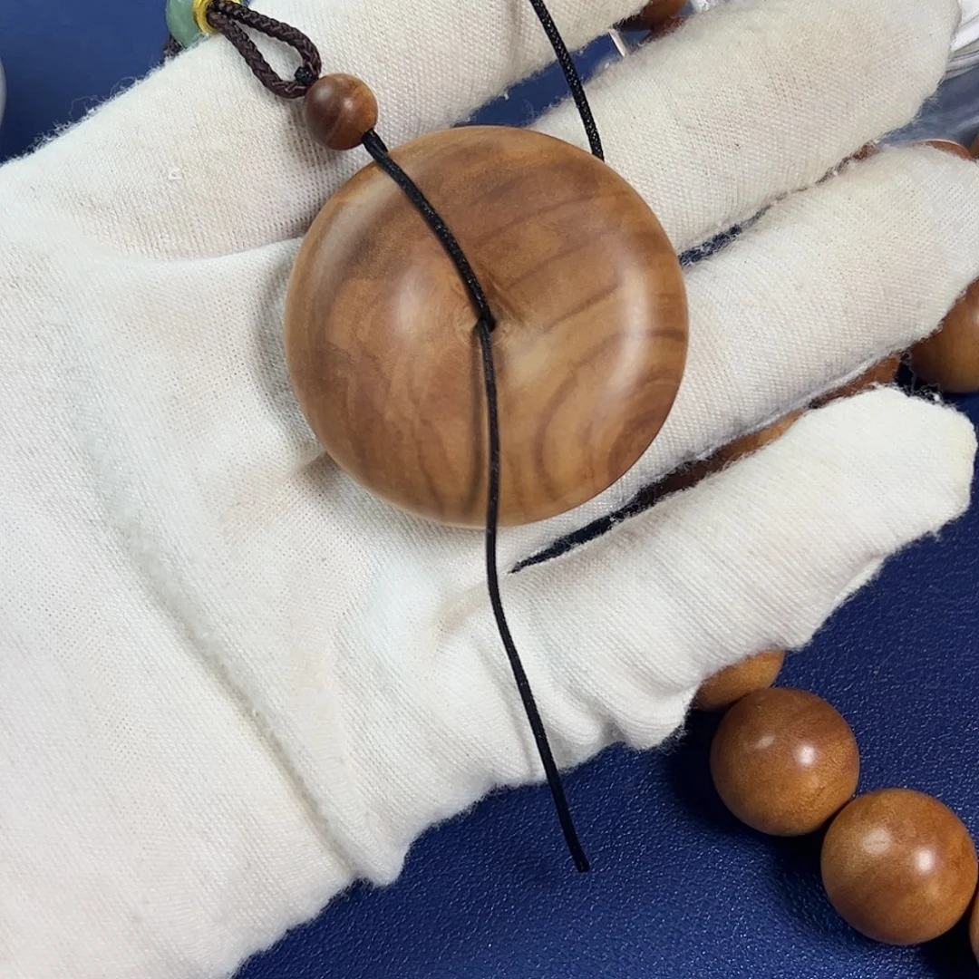 檀香木手串/手链迈索尔老山檀树心平安扣3.95×1.25