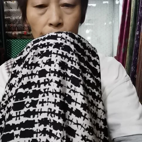 醋酸棉布料黑白拉条2.5米布头
