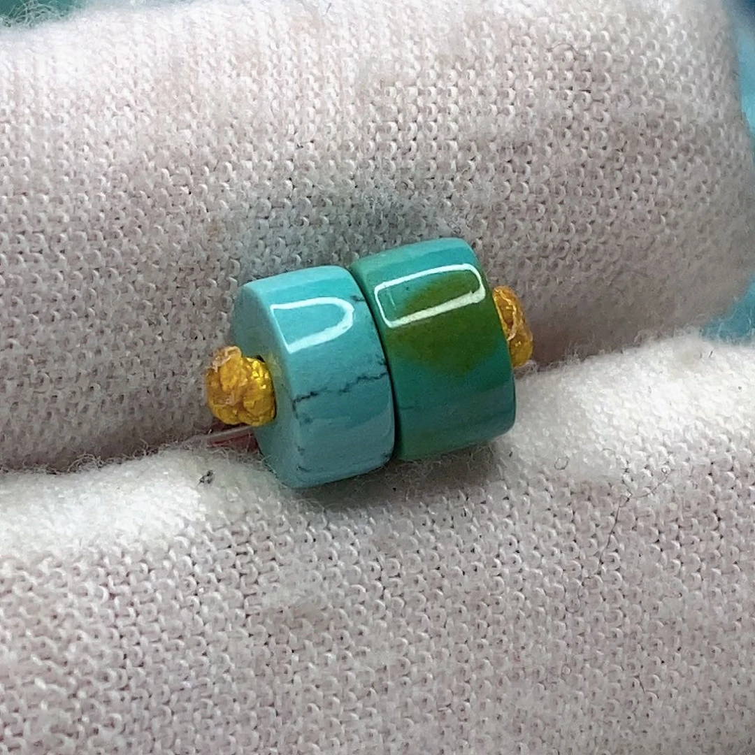 绿松石未镶嵌天然原矿 地大质检7.6mm