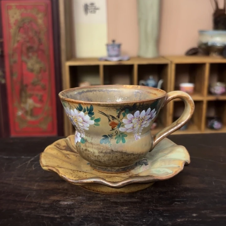 柴烧纯手工手绘陶瓷