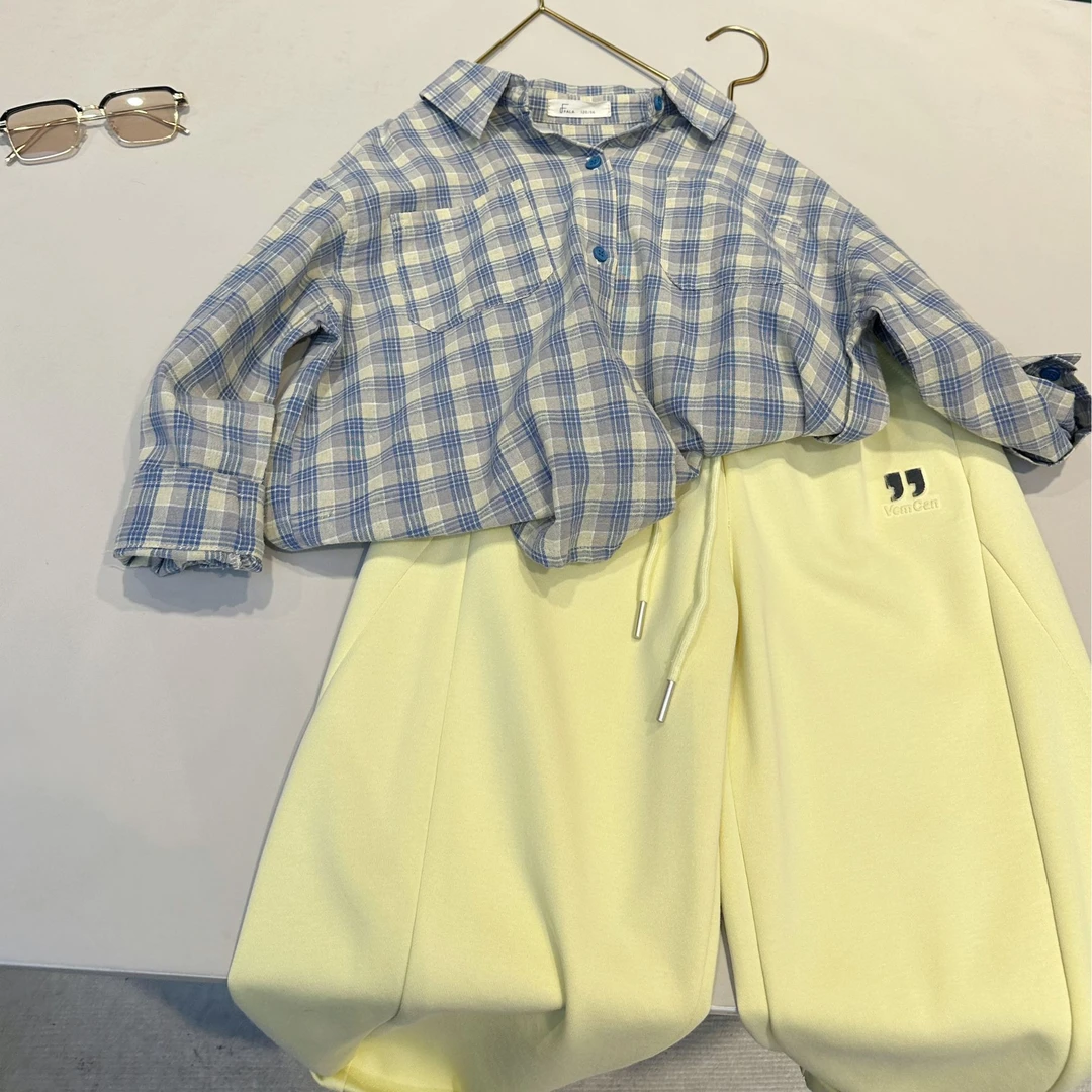 儿童春装格子衬衫中大童帅气百搭衬衣 25058