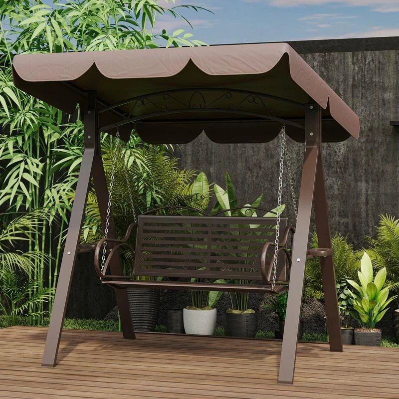 双人庭院花园室外家用秋千吊椅户外别墅铁艺花园阳台庭院摇椅吊篮