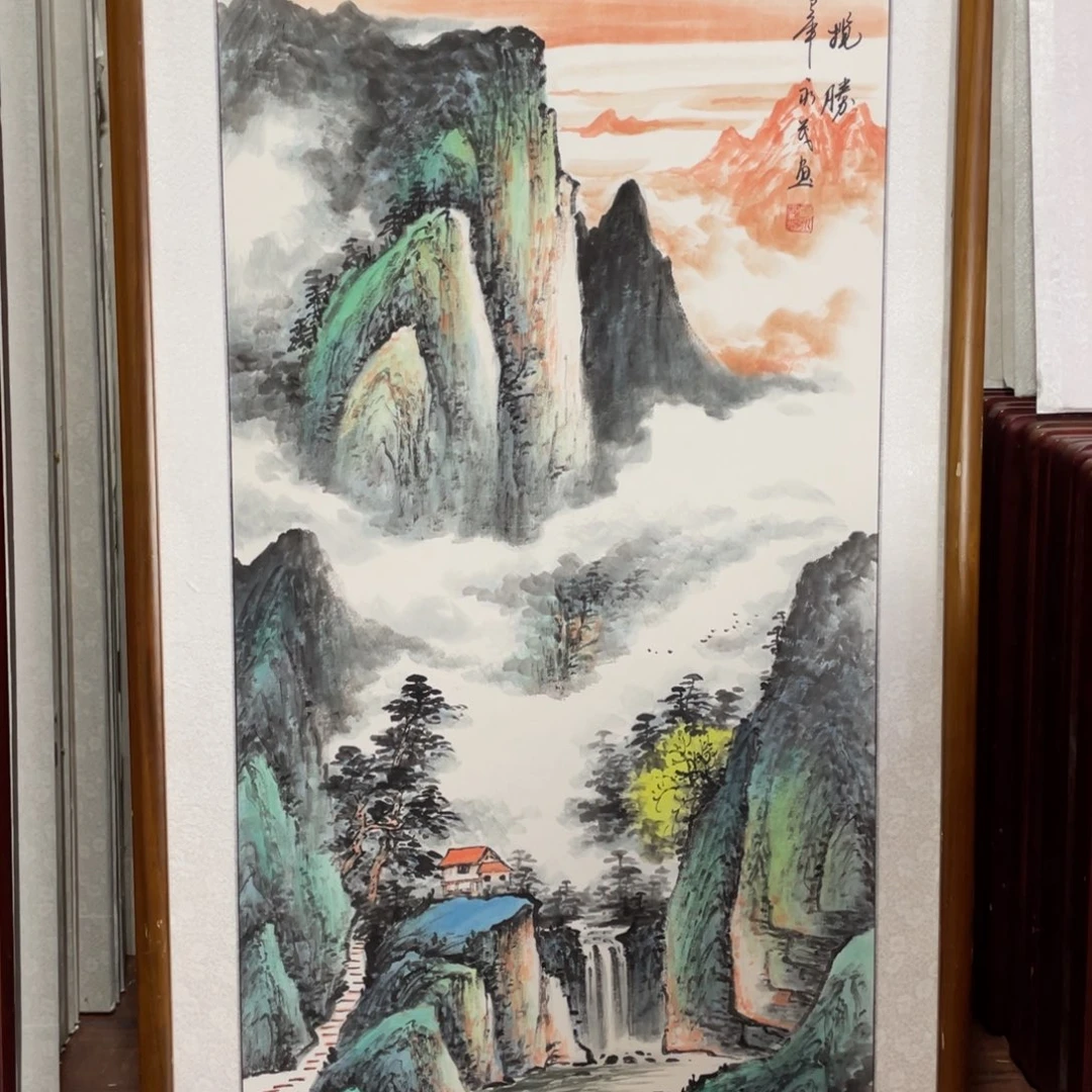 流***托国画带框尺寸63*123厘米