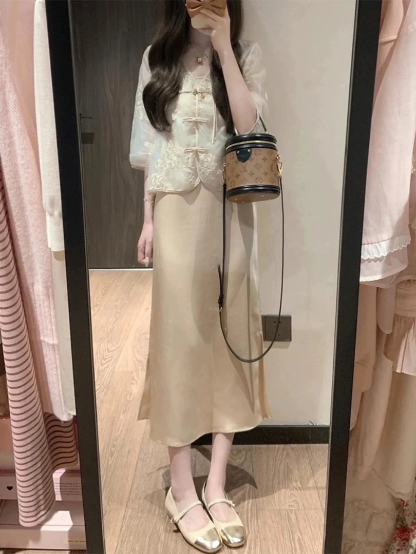 法式小香风新中式中国风时尚套装时尚连衣裙气质减龄