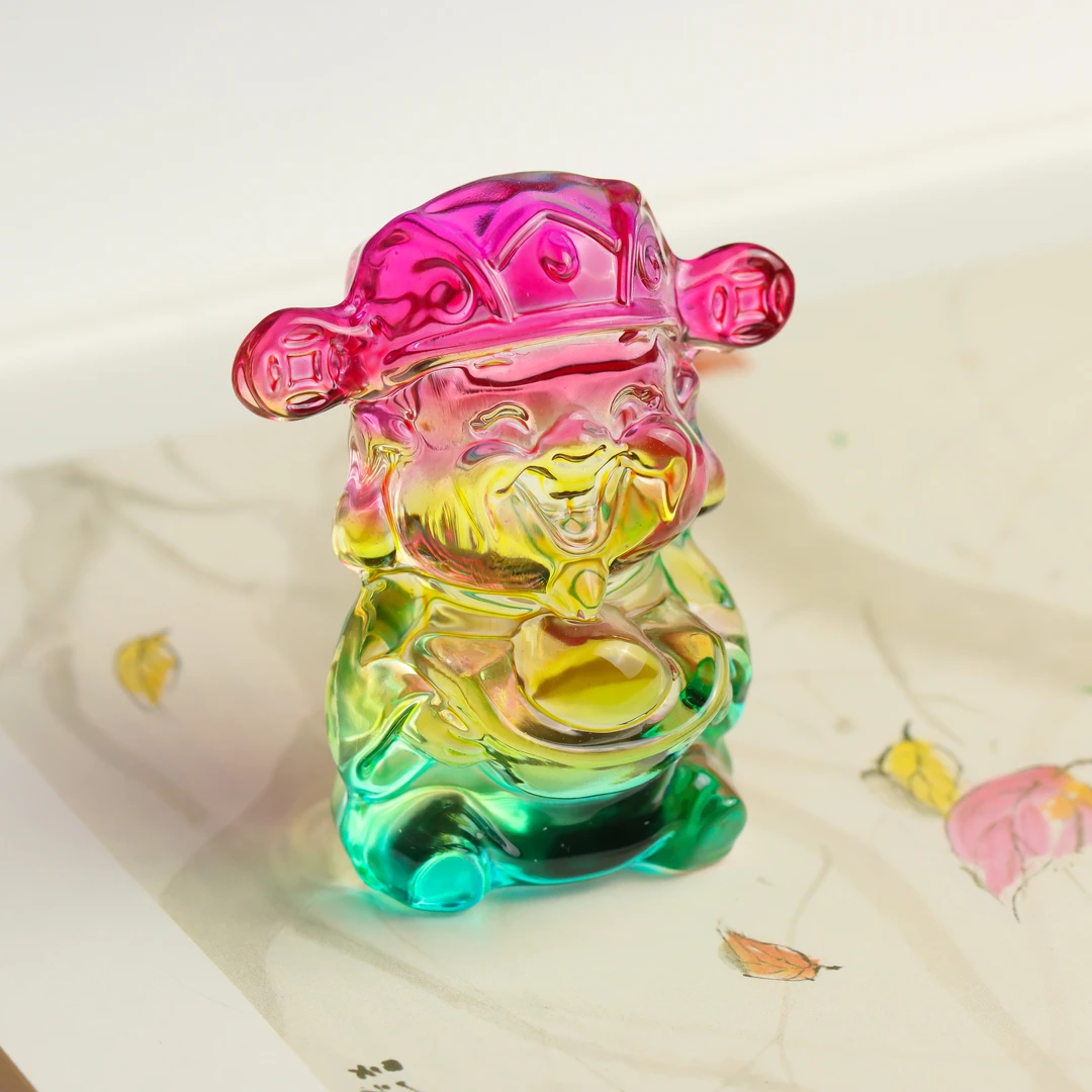 七彩琉璃手捧元宝财神爷