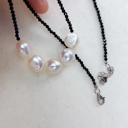 淡水珍珠颈饰银S925镶嵌