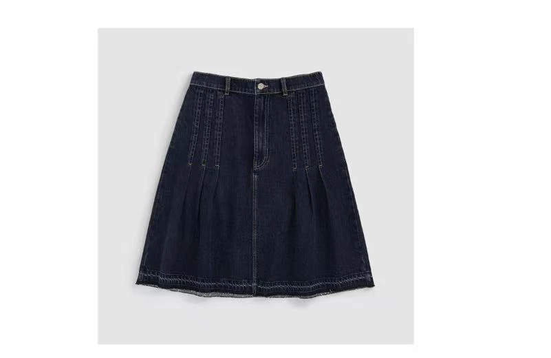 [新品]Short Sentence短句 25早春低腰打褶牛仔半身裙