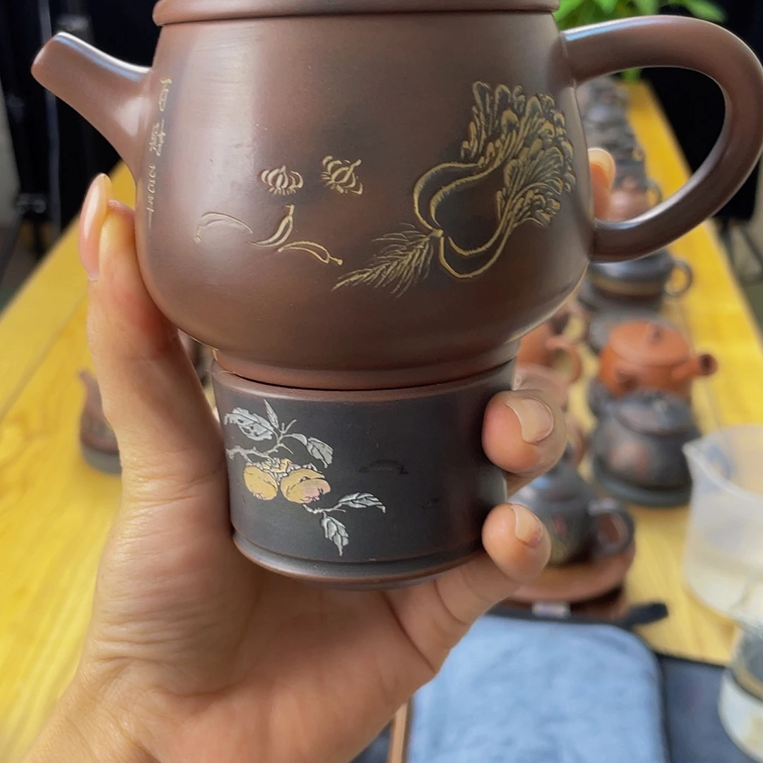 古***林泥塑汉瓦壶250毫升左右一壶一杯