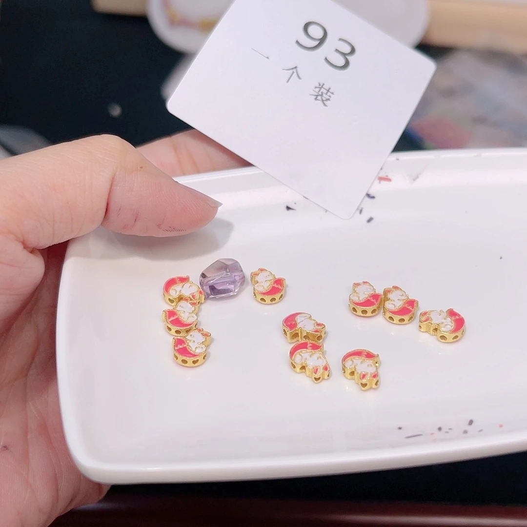 紫晶珠宝半成品银S925镀金镶嵌93