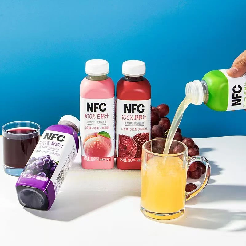 8月产】益正元NFC100%果汁饮料500ml*4瓶白桃葡萄杨梅苹果石榴果汁
