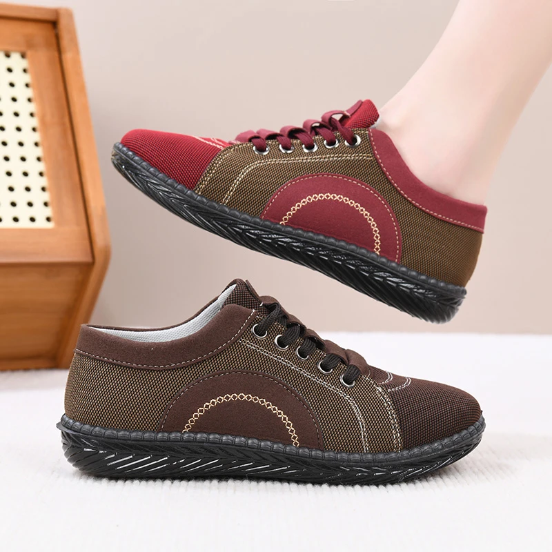 新款老北京布鞋女春秋妈妈鞋轻便防滑平底鞋舒适软底休闲软底单鞋