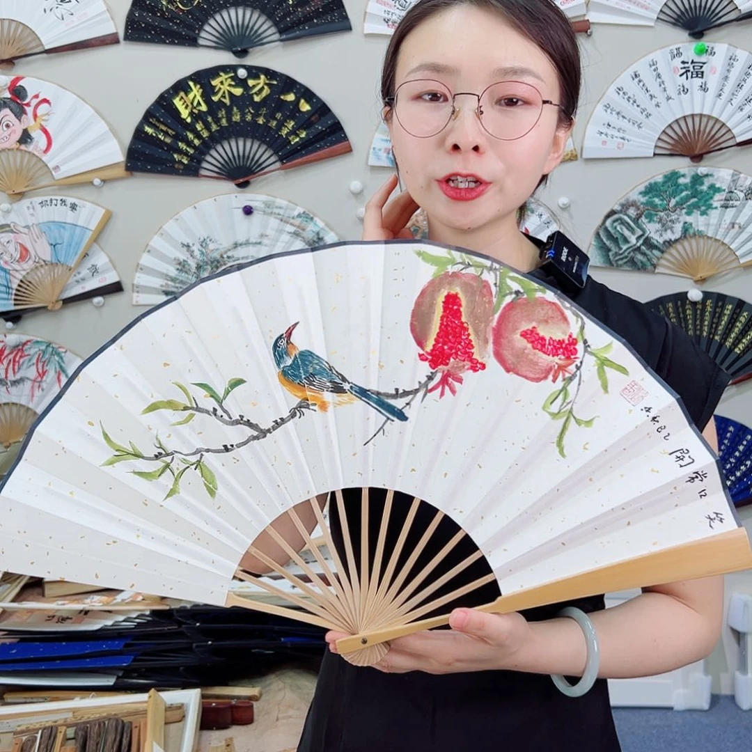 书法十寸玉竹-文玩扇-手写-粘好发出