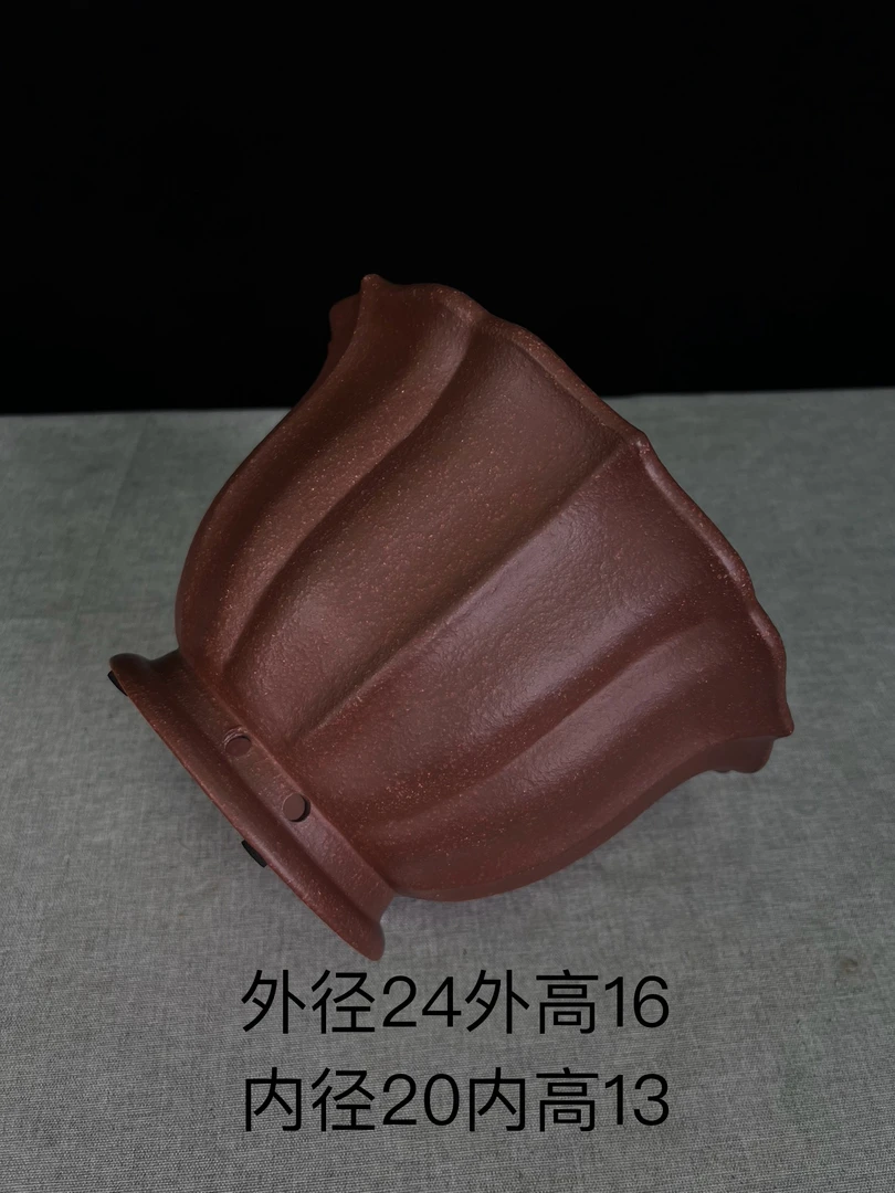张从俊老师全手工古典莲花盆，黄龙山原矿老泥料制作，颗粒饱满精品