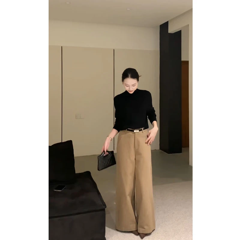 法式气质女神时尚高级显瘦老钱感穿搭宽松上衣配高腰休闲裤套装