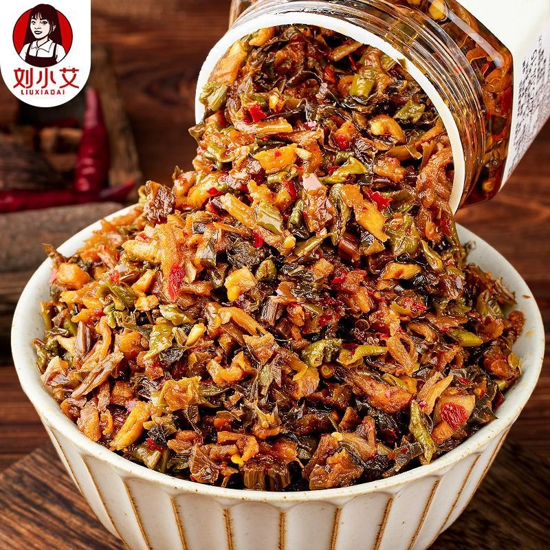 刘小艾湖南特产湘西外婆菜农家下饭菜酱香脆爽280克瓶装开盖即食