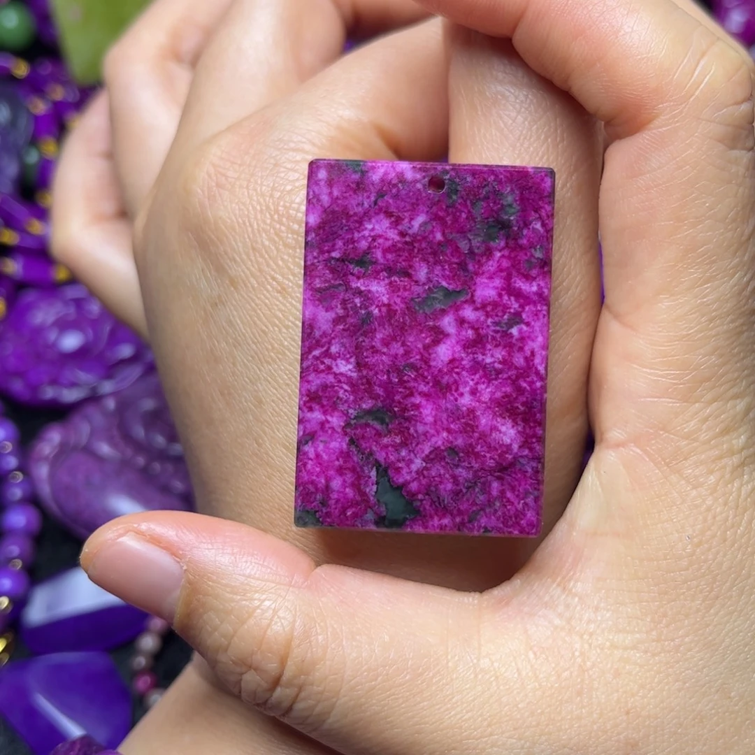 紫泥猪油冻玉华透27送万能扣方便搭项链