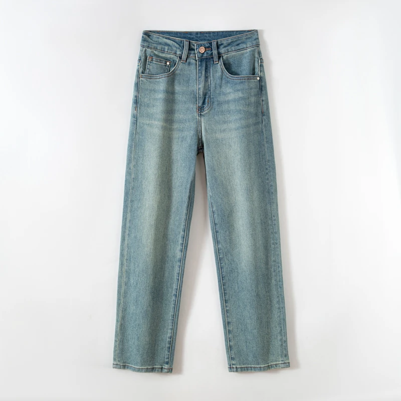 门店50&9！0差评神裤，爆舒适/斜纹肌理感高腰直筒休闲牛仔裤C20085