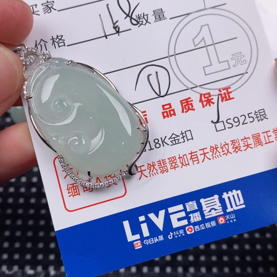 ****1翡翠银S925镶嵌颈饰