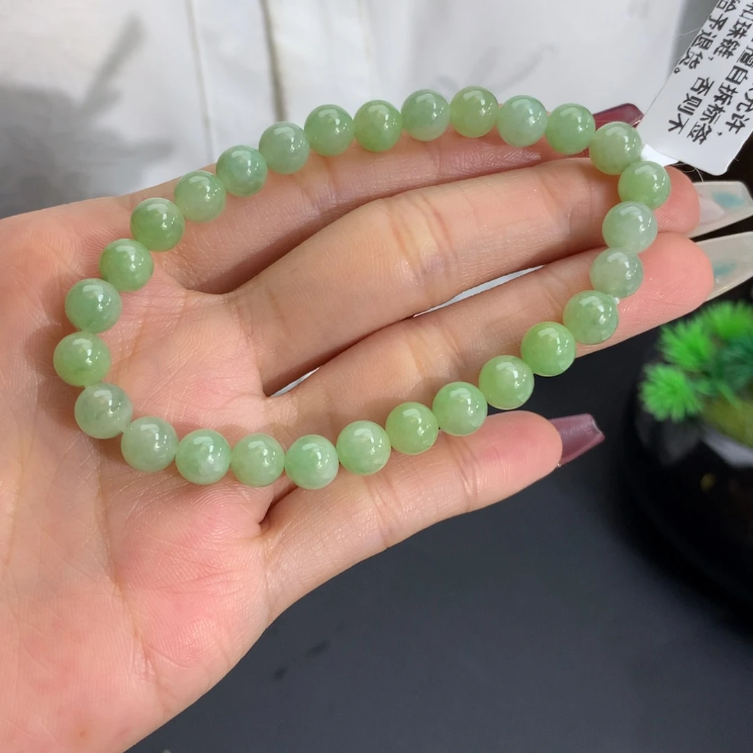 未镶嵌手串翡翠卡6.8细润晴手串