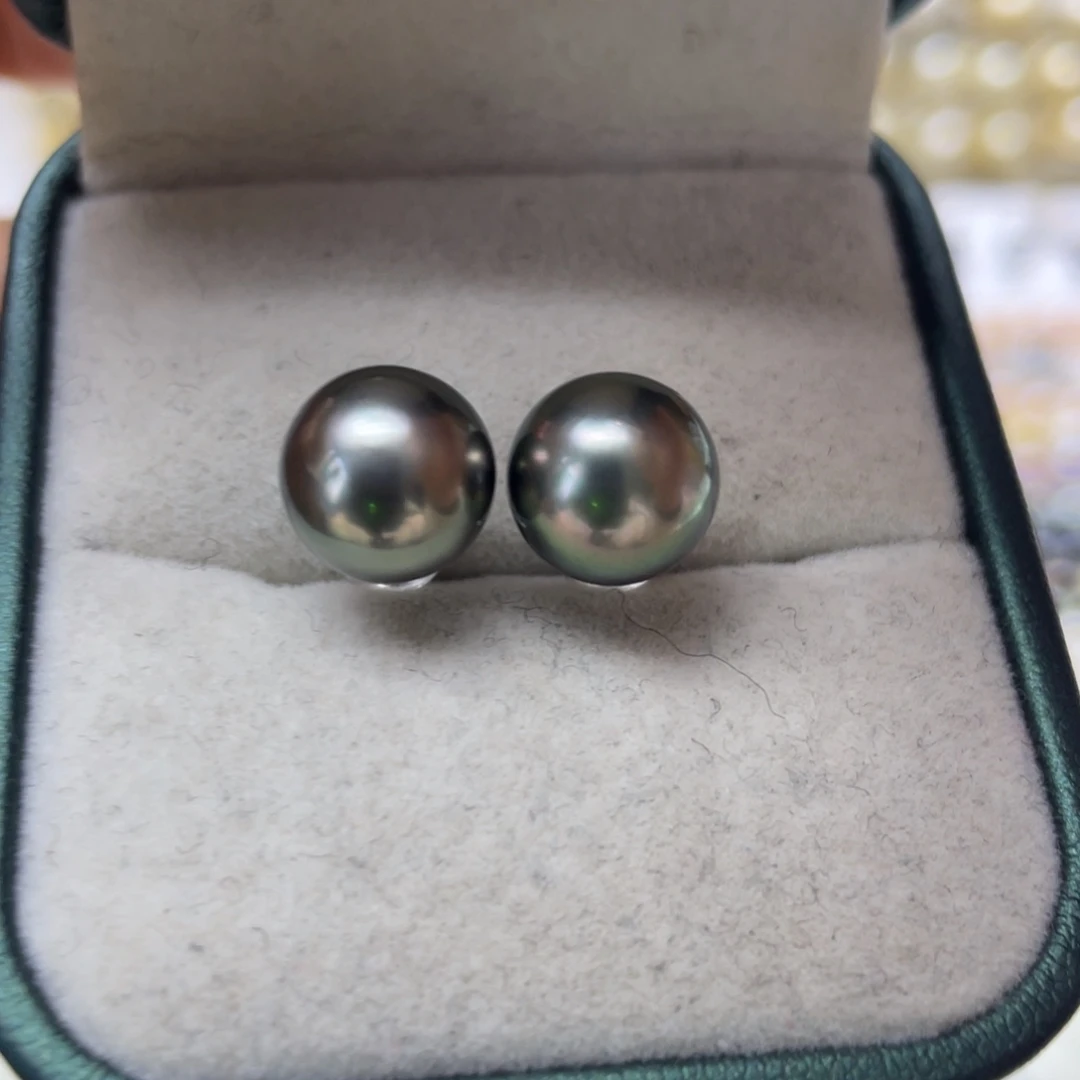 海水珍珠耳饰银S925镶嵌