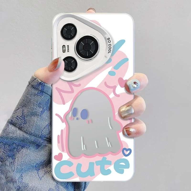 镂空小鬼适用华为pura70pro手机壳创意mate60小众50磨砂防摔保护