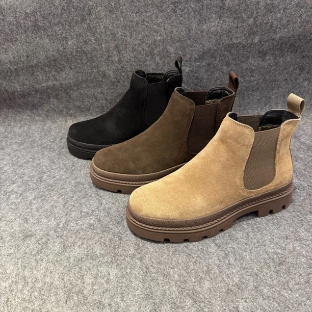 180708秋冬季新品加绒保暖休闲时尚舒适磨砂皮切尔西款