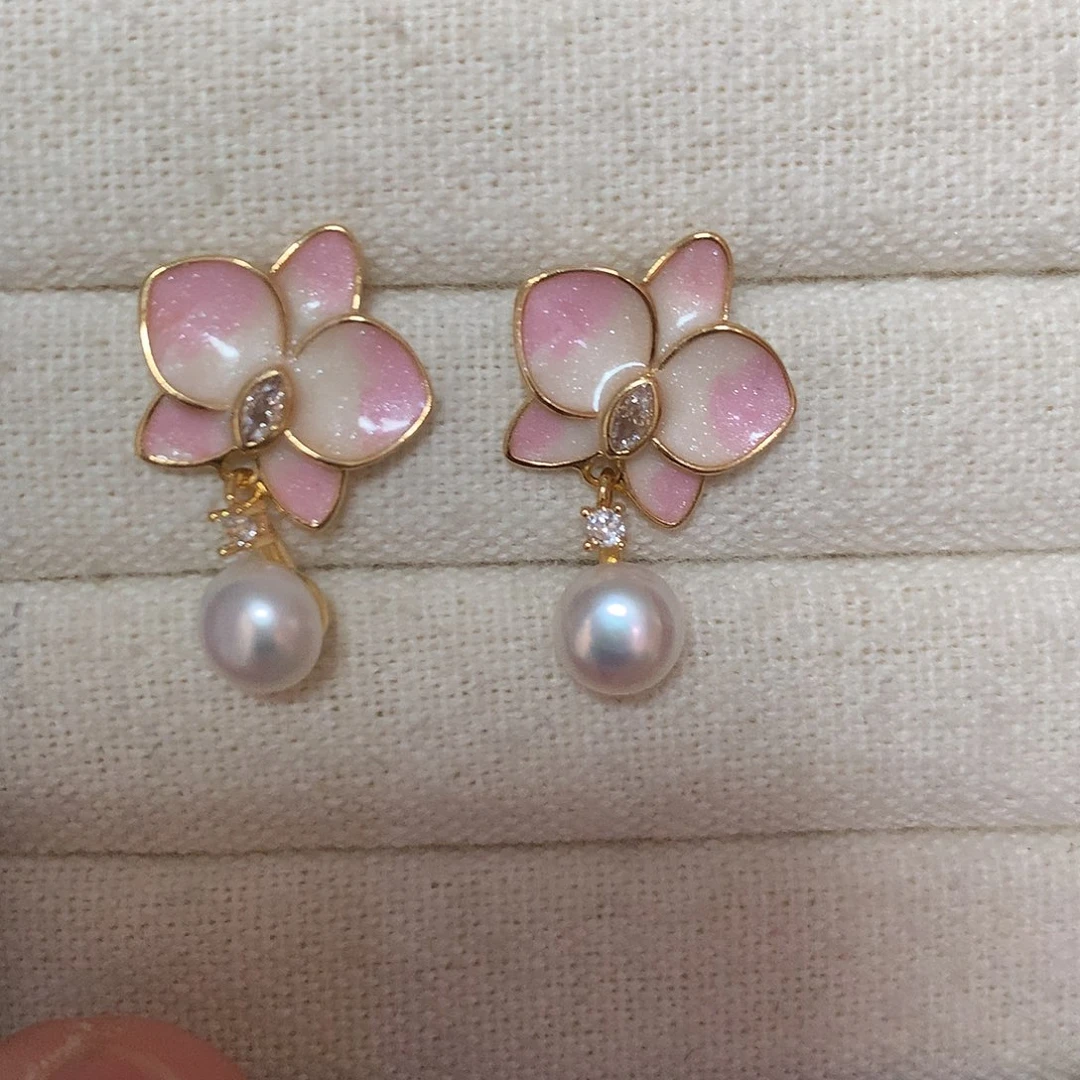 淡水珍珠耳饰合金