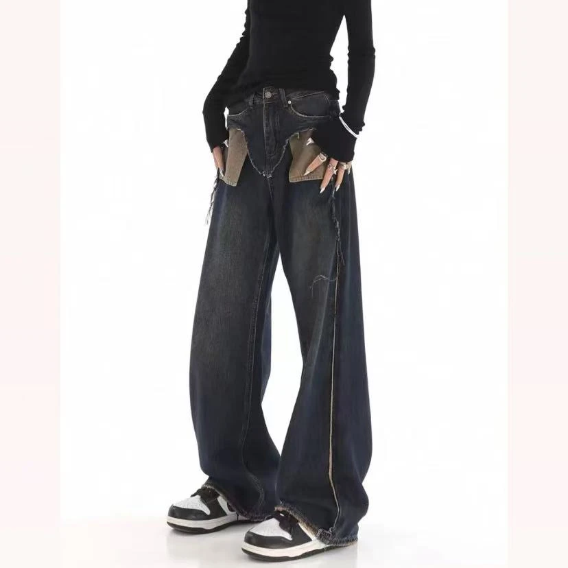 【小个子版口袋外翻】牛仔裤女