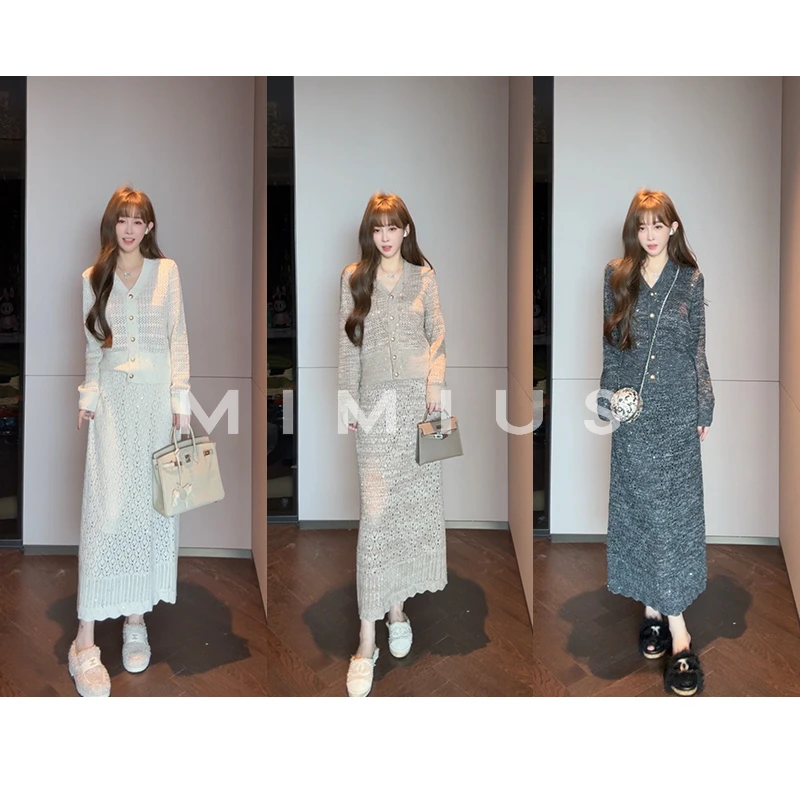 【mimius】肉肉 矜贵温柔复古镂空钩花上衣+半裙(有里布) WG08131