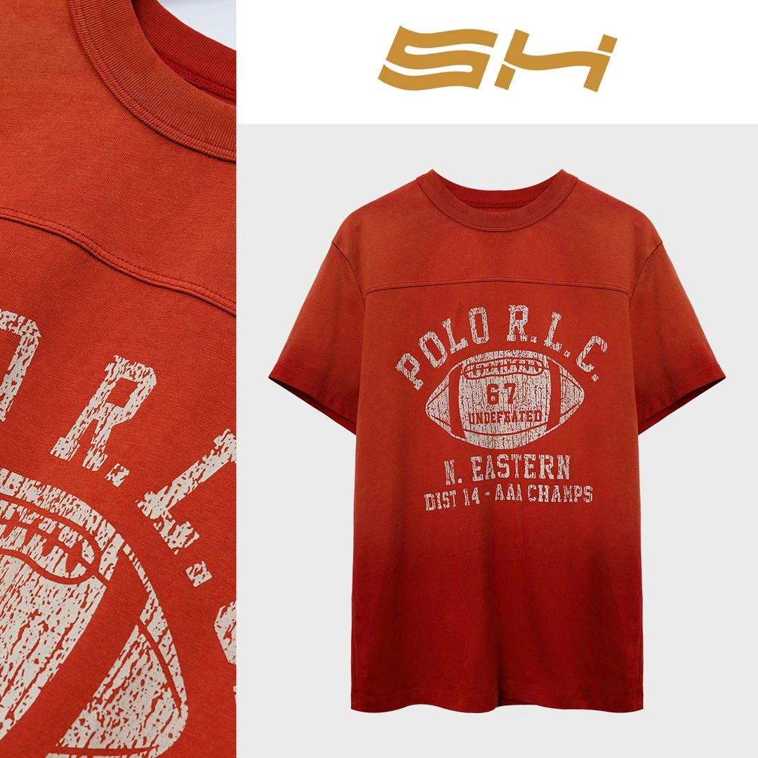 【江醒醒专属】时尚精致设计感渐变印花字母T恤新款宽松上衣