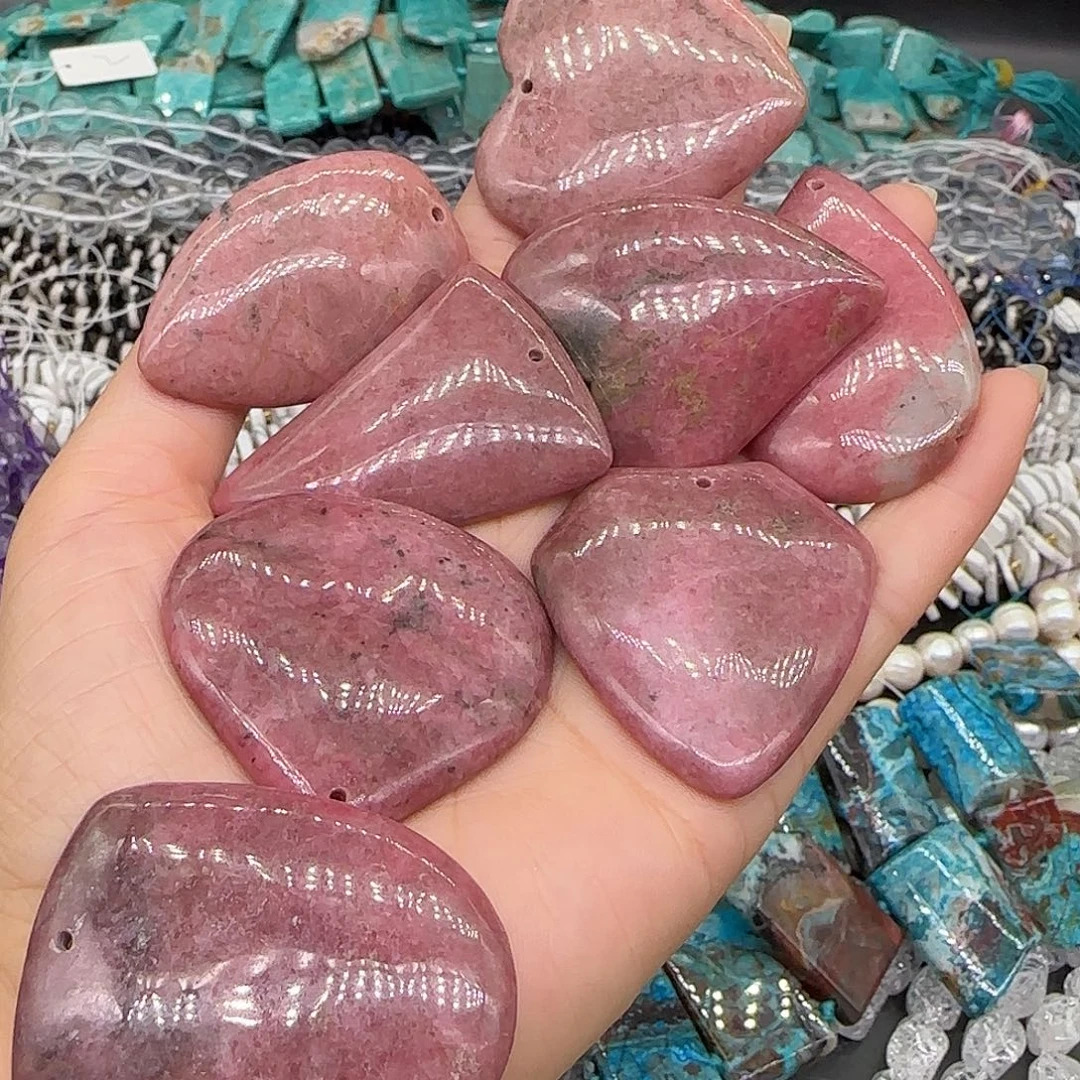 合金玛瑙/玉髓珠宝半成品蔷薇吊坠一个混发不挑