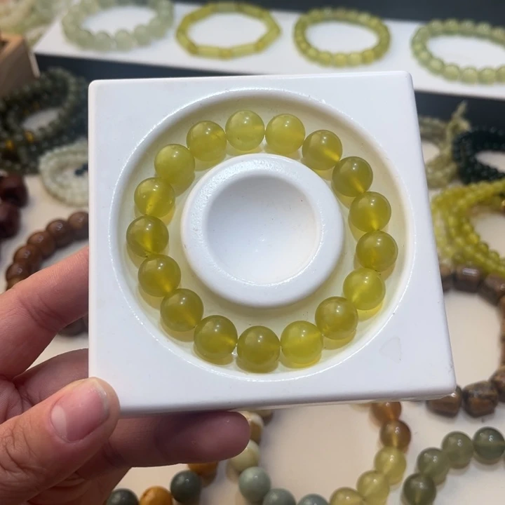 蛇纹石玉未镶嵌手链卡12