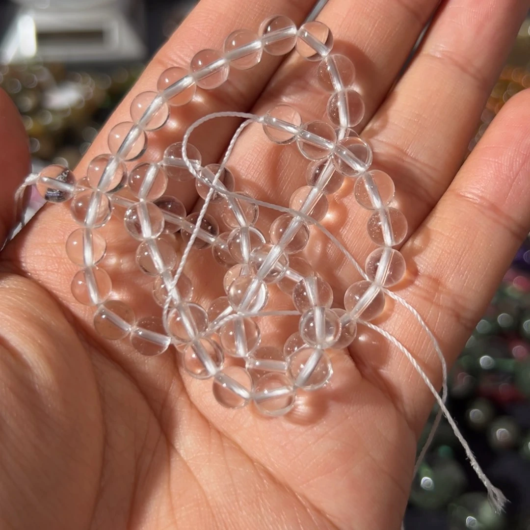 水晶手链未镶嵌天然白水晶双a半成品6.5mm左右