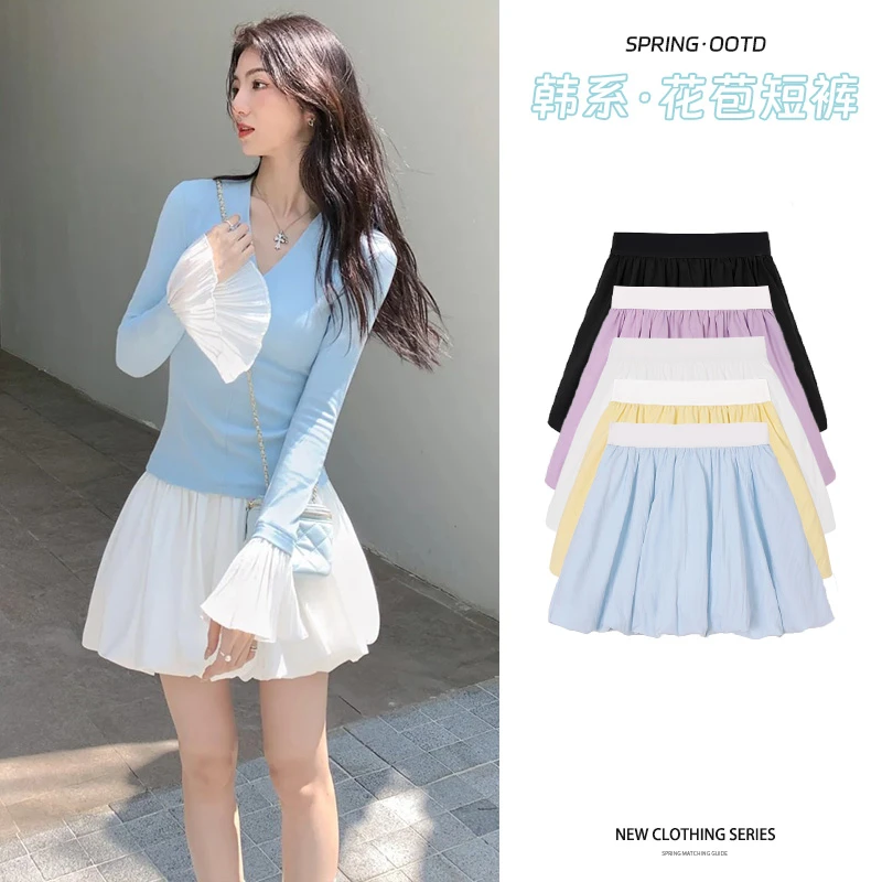 花苞裙半身裙春装女款2025年新款蓬蓬裙短裙高腰A字裙半裙裙子潮