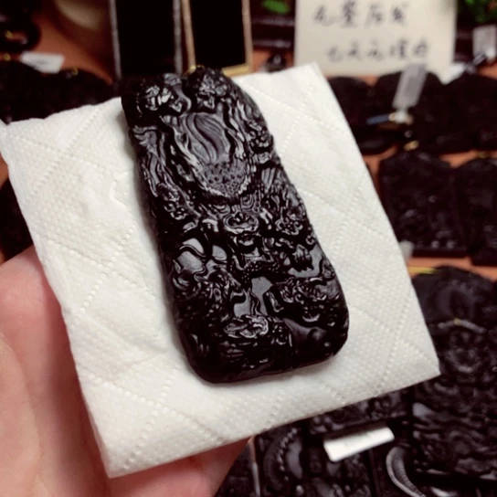 天然缅甸a货钢琴黑挂件