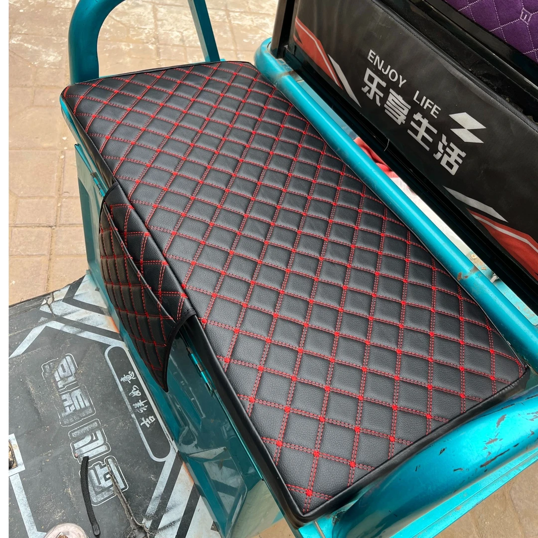 家用三轮车皮革座套老年代步车座垫套皮面全包围座套