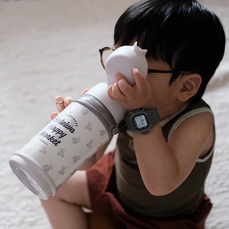 haleiwa保温杯儿童水壶幼儿园大容量外出水杯上学杯子字母熊600ml