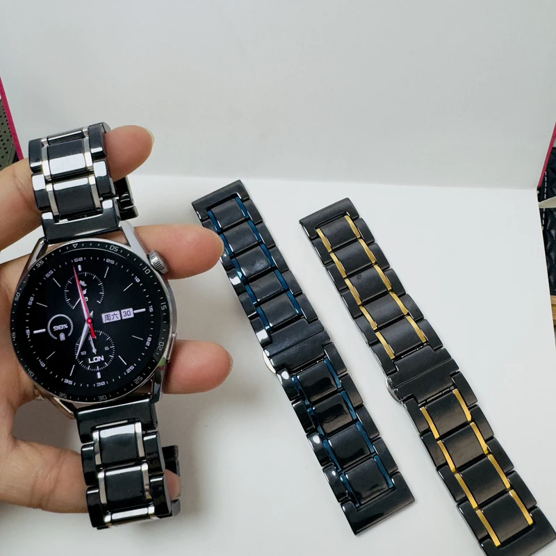 时亿适用华为GT3耐用GT2陶瓷表带watch3耐用2pro保时捷ECG运动GT1