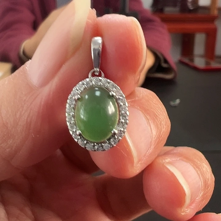 玛瑙/玉髓银S925镶嵌吊坠(不含链)