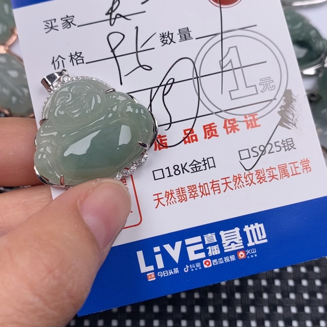 ****天翡翠银S925镶嵌颈饰