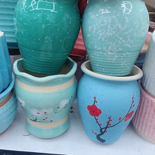 多肉绿植陶瓷花盆9.9包邮，有空