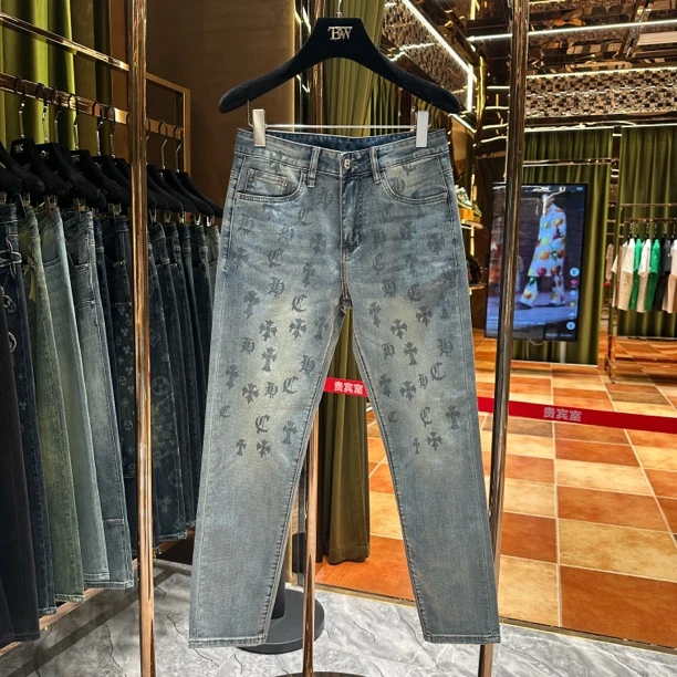 x【烽哥专属】2025春夏新品 高级感时尚重工洗水牛仔裤77078