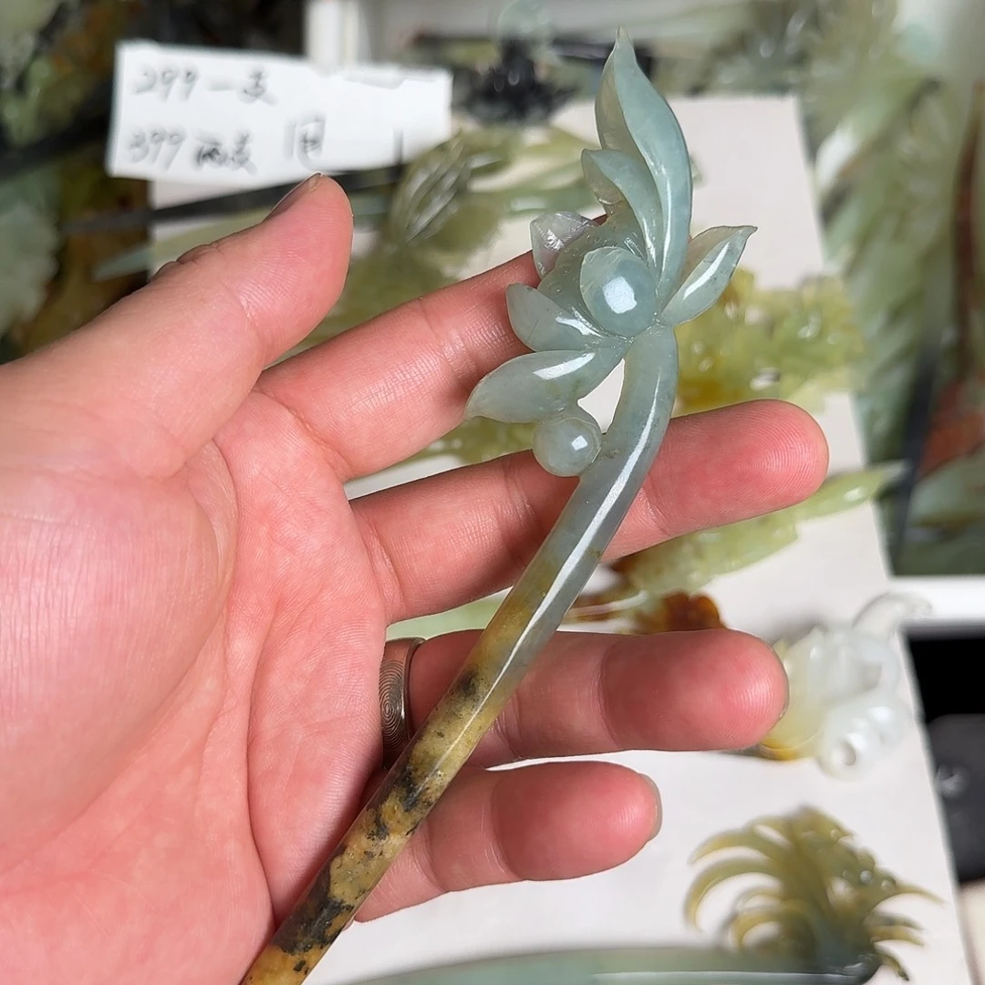 蛇纹石玉未镶嵌发饰