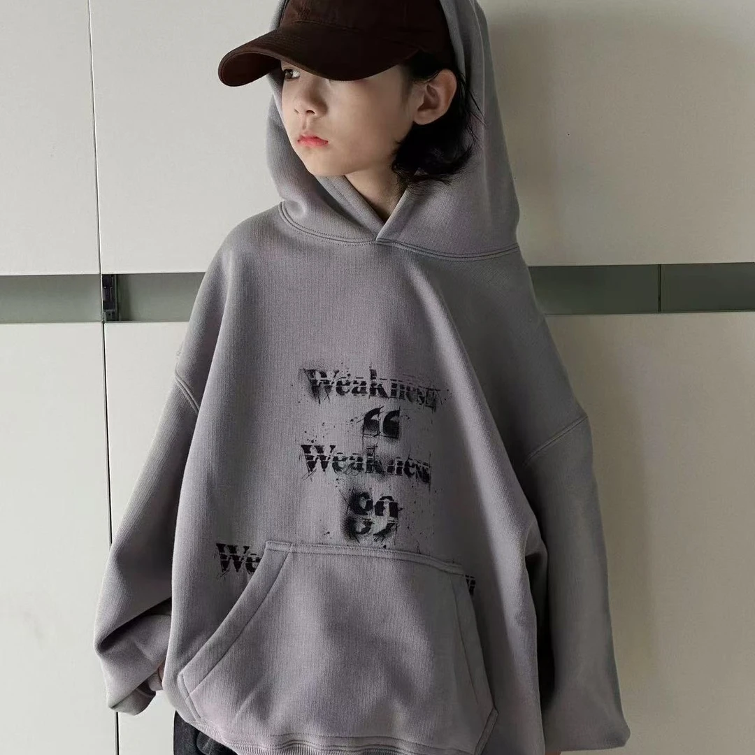 Z架。7071019冬季一体绒卫衣连帽童装