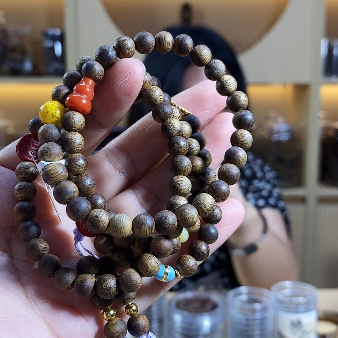 沉香碎屑沉香棋楠圆珠长串0.6/16克+多样性发一