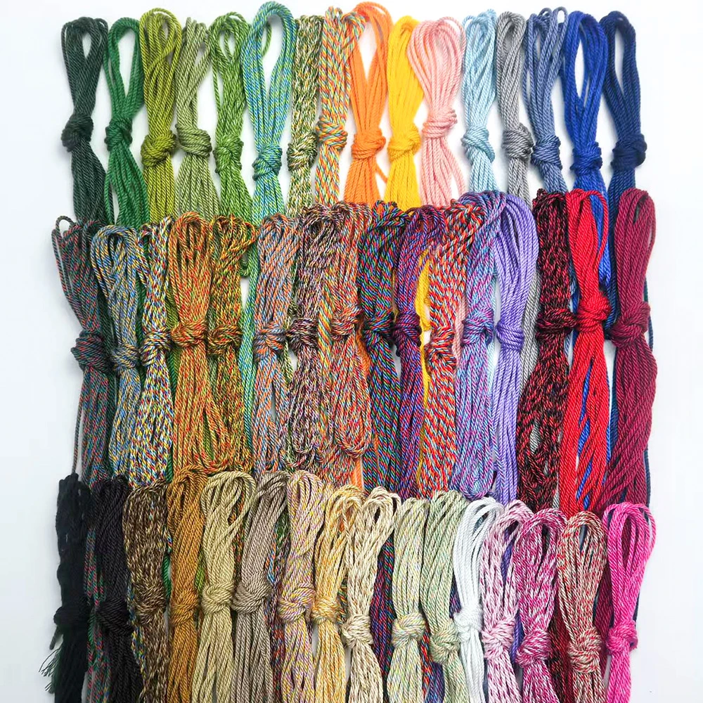 藏式手搓棉线星月菩提专用文玩线编绳手串无弹力串珠手工编织棉绳