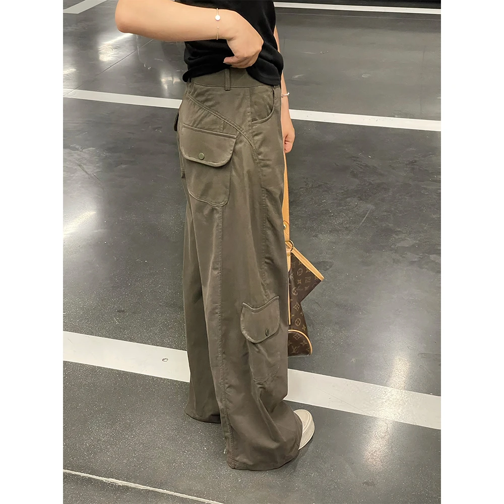 WenWen小个子时尚多口袋设计休闲百搭工装裤显瘦宽松长裤4170