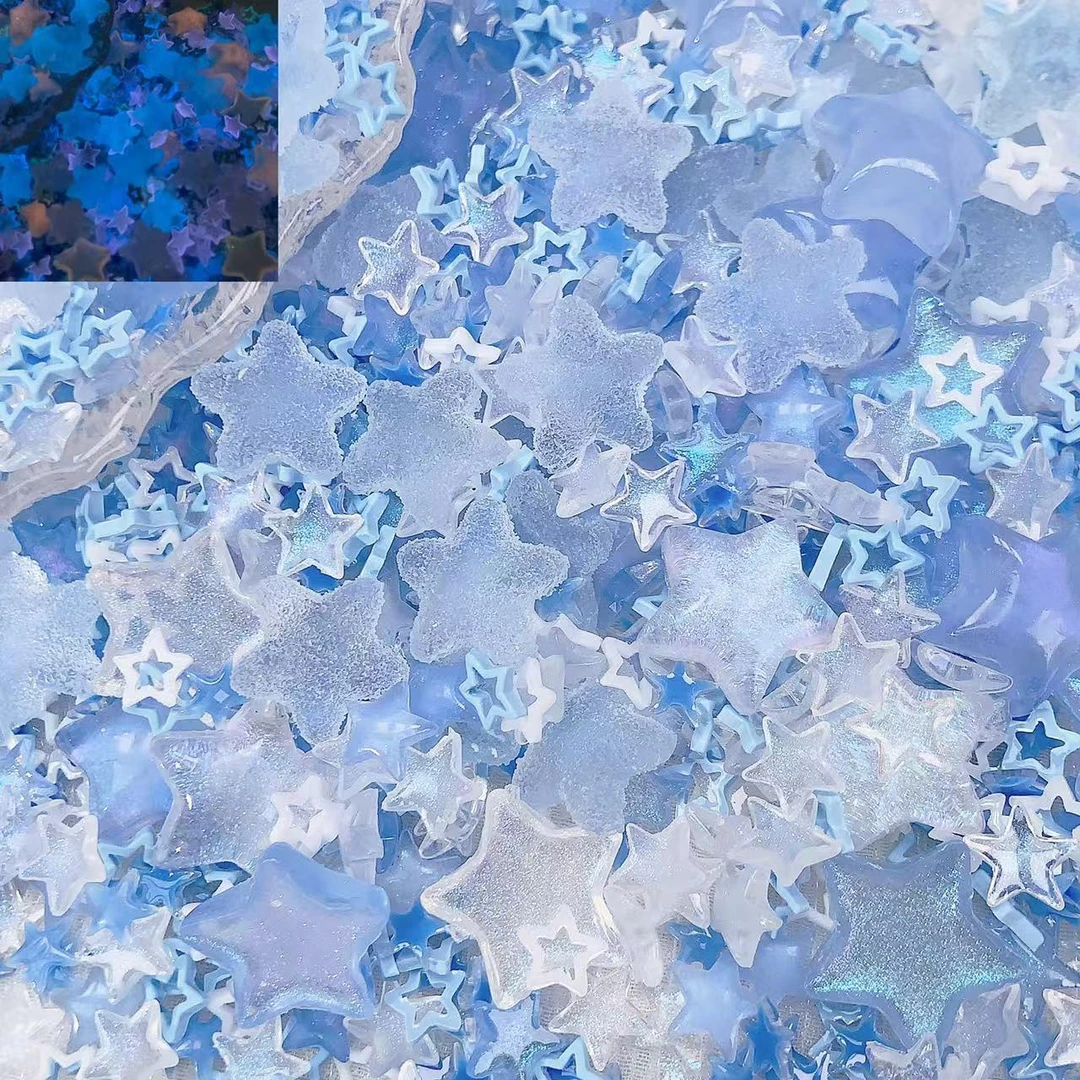 【蓝色星空】夜光星星合集！！美甲手工DIY配饰！！