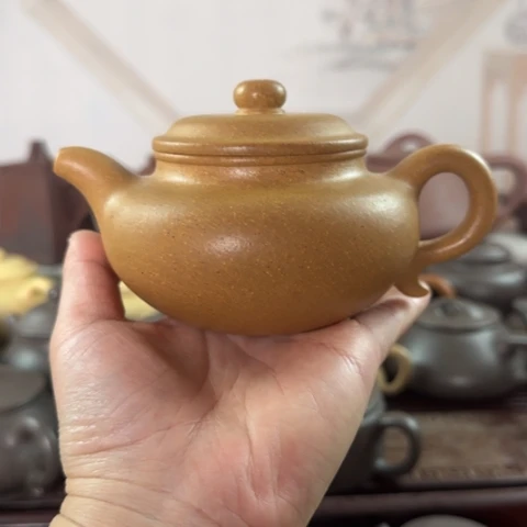 青****紫砂茶壶梨皮黄金段250cc