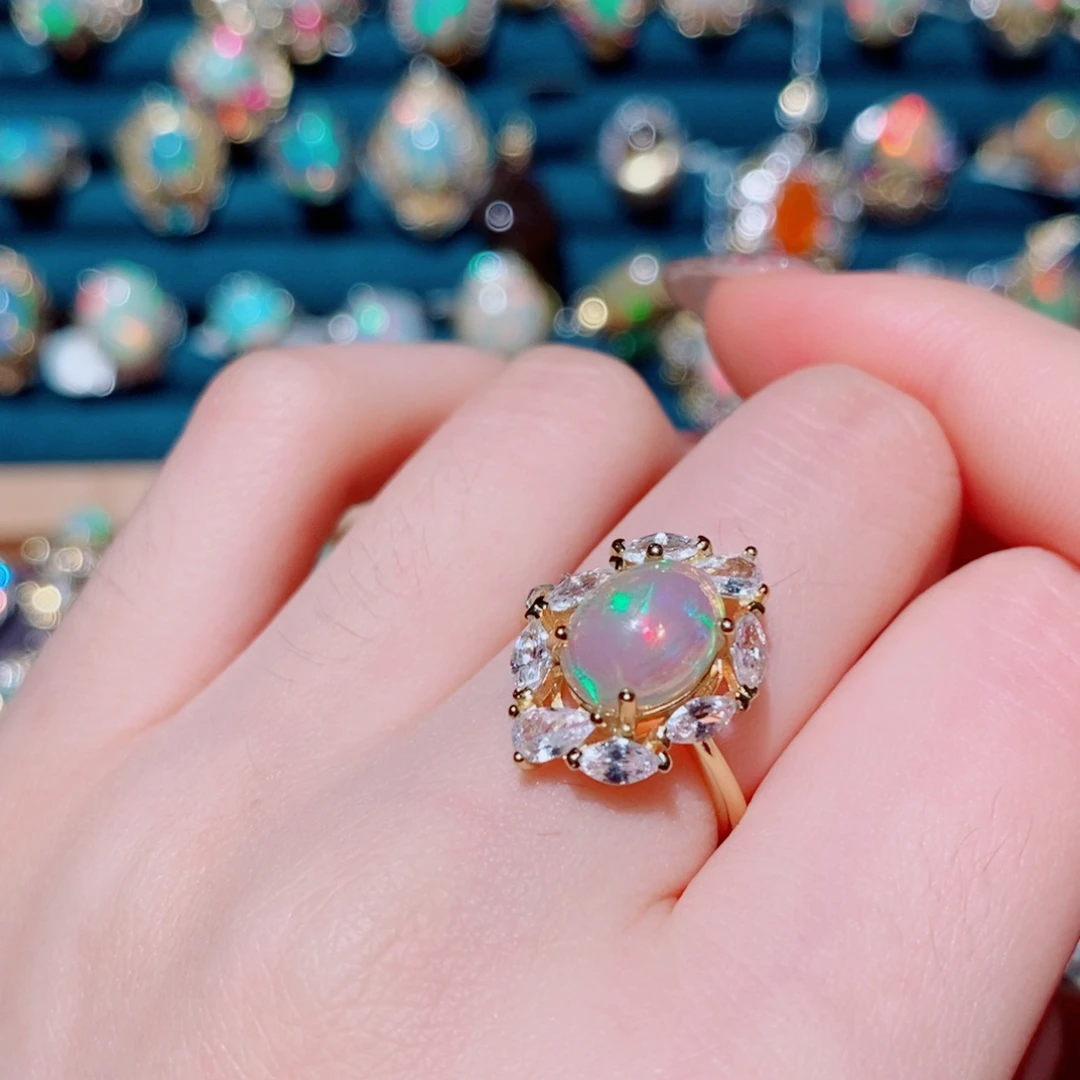 欧泊银S925镶嵌戒指